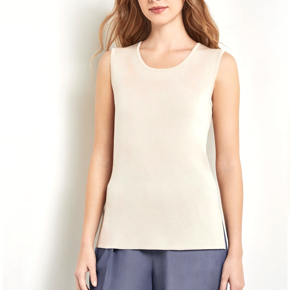 NEW MISOOK Classic Knit Tank Top Size 0X Color Cream